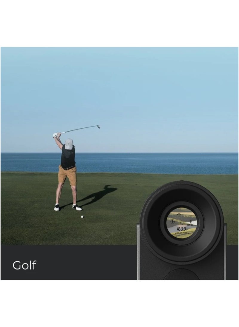 HOTO Golf Rangefinder with Slope, 1100-yard Range, 6X Magnification, Flag Lock, Silicone Eyepiece, Real-time Measurements, Magnetic Attachment, USB-C Charging, Ideal for Golf & Hunting Enthusiasts