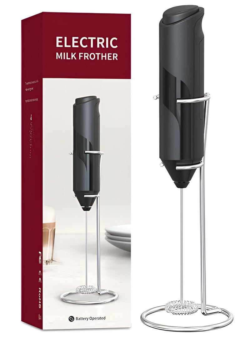 Milk Frother Handheld With Stand Electric Portable Whisk Drink Mixer for Matcha Coffee Hot Chocolate Frappe Latte