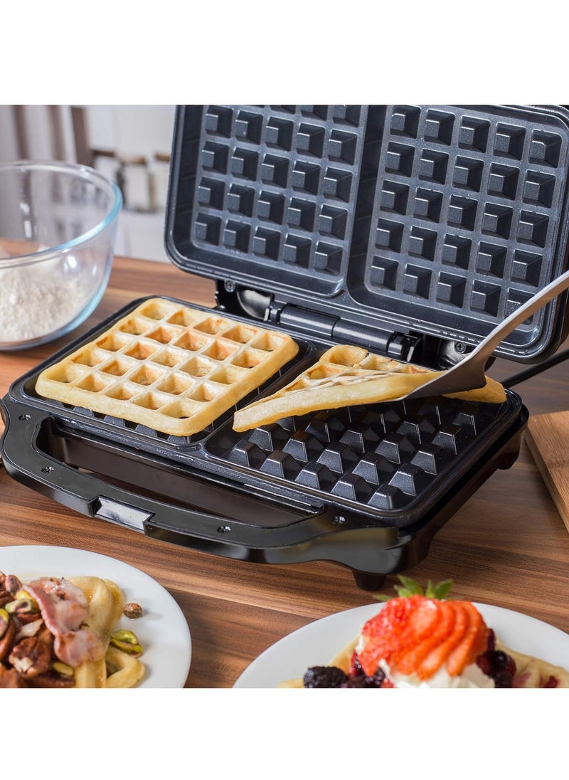 Double Waffle Maker – Non-Stick Dual Plates, 900W Belgian & American Waffles