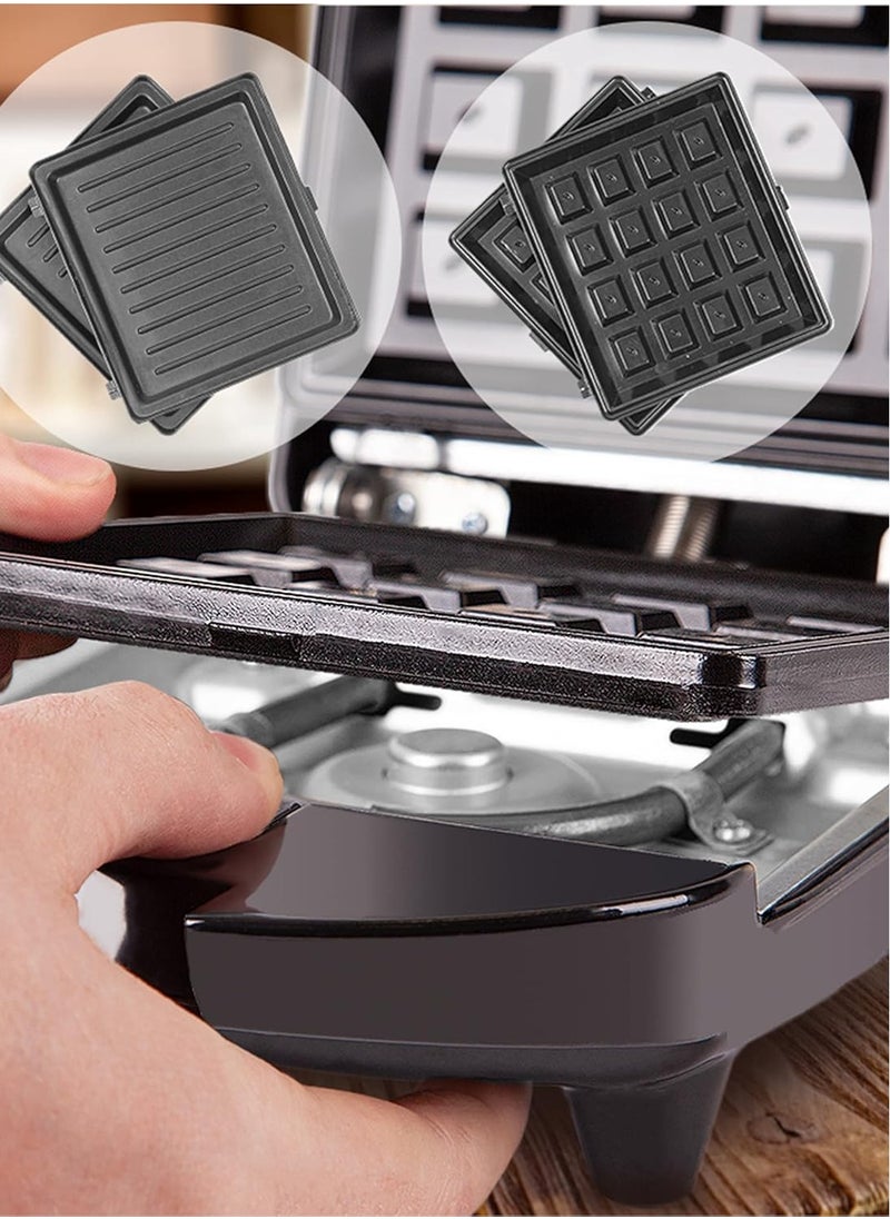 Duronic 2-in-1 Waffle Maker & Mini Grill WM52, Non-Stick Plates, 520W, Easy Cleanup