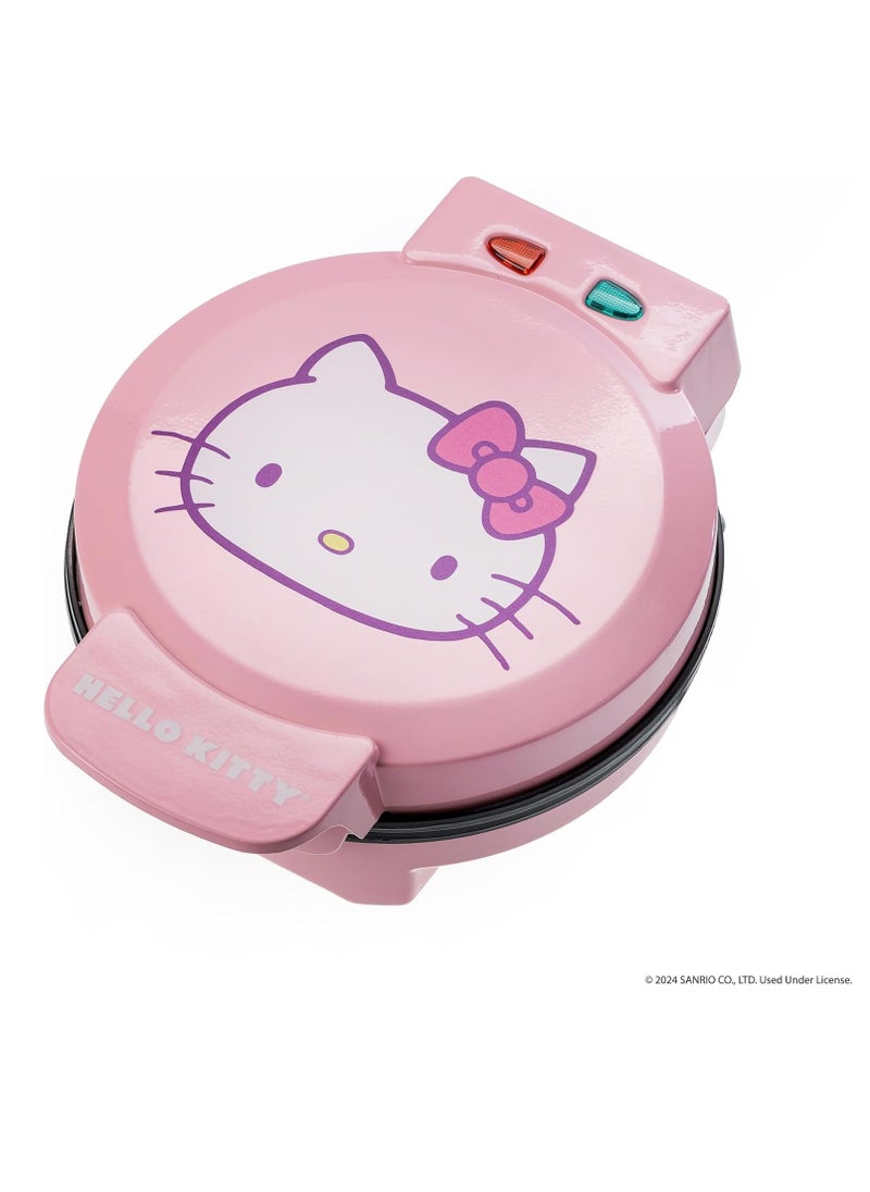 Hello Kitty Mini Waffle Maker – Makes Cute Shaped Waffles, Compact, Non-Stick, Easy to Clean, Dual Indicator Lights