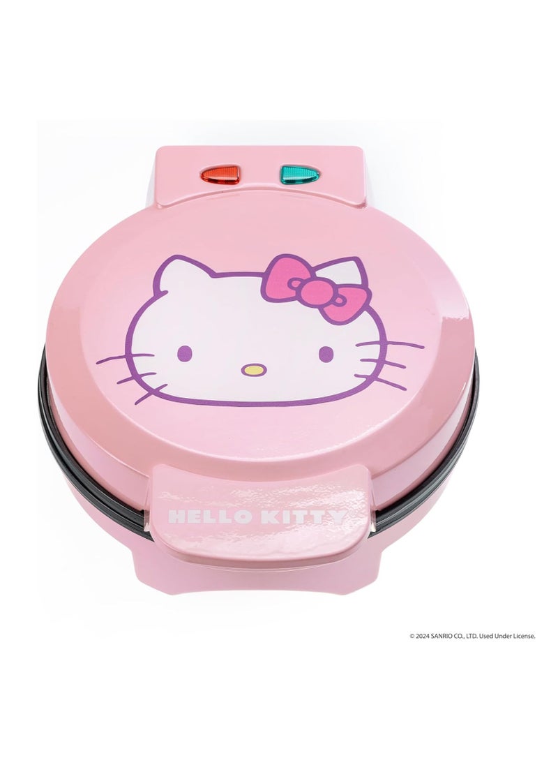 Hello Kitty Mini Waffle Maker – Makes Cute Shaped Waffles, Compact, Non-Stick, Easy to Clean, Dual Indicator Lights