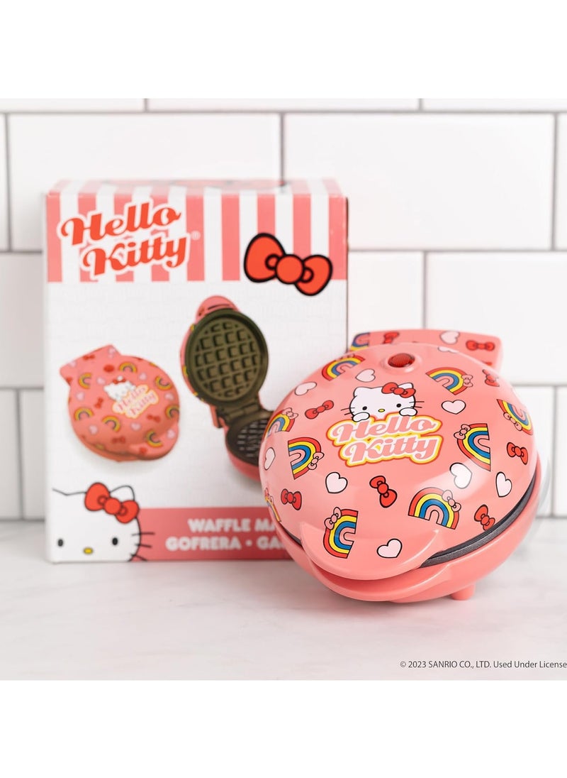 Hello Kitty Waffle Maker – Makes Adorable Waffles, Compact, Non-Stick Plates, Easy to Clean, Dual Indicator Lights