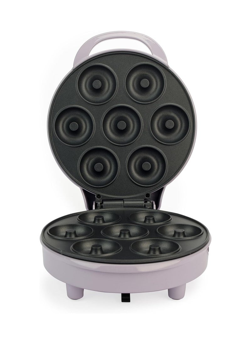 EK6222GSPP Mini Doughnut Maker – Non-Stick Plates for 7 Homemade Donuts, Easy Clean, Indicator Lights, 1000W, Purple