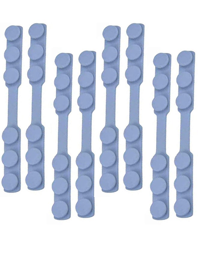 8-Piece Adjustable Pain Relief Silicone Mask Strap Extenders Ear Hook Blue