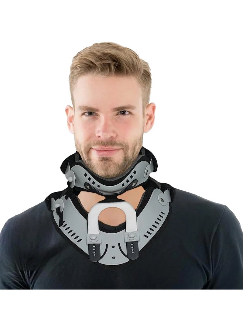 Neck Brace Support,  Adjustable Cervical Collar, Comfortable Fixable Neck Posture Corrector, Neck Pain Spine Pressure Traction Device For Neck Pain Posture Support, (1pc, Grey)