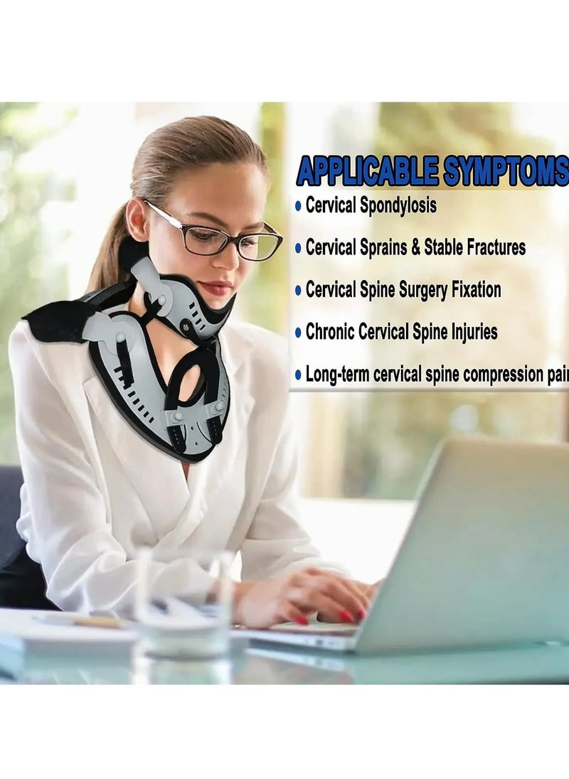 Neck Brace Support,  Adjustable Cervical Collar, Comfortable Fixable Neck Posture Corrector, Neck Pain Spine Pressure Traction Device For Neck Pain Posture Support, (1pc, Grey)