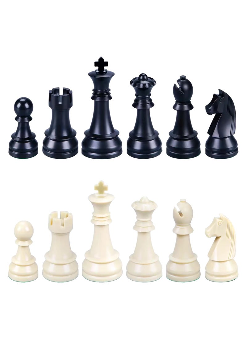 ABS unweighted chess pieces (Height: King 95mm, 34 pcs/set)