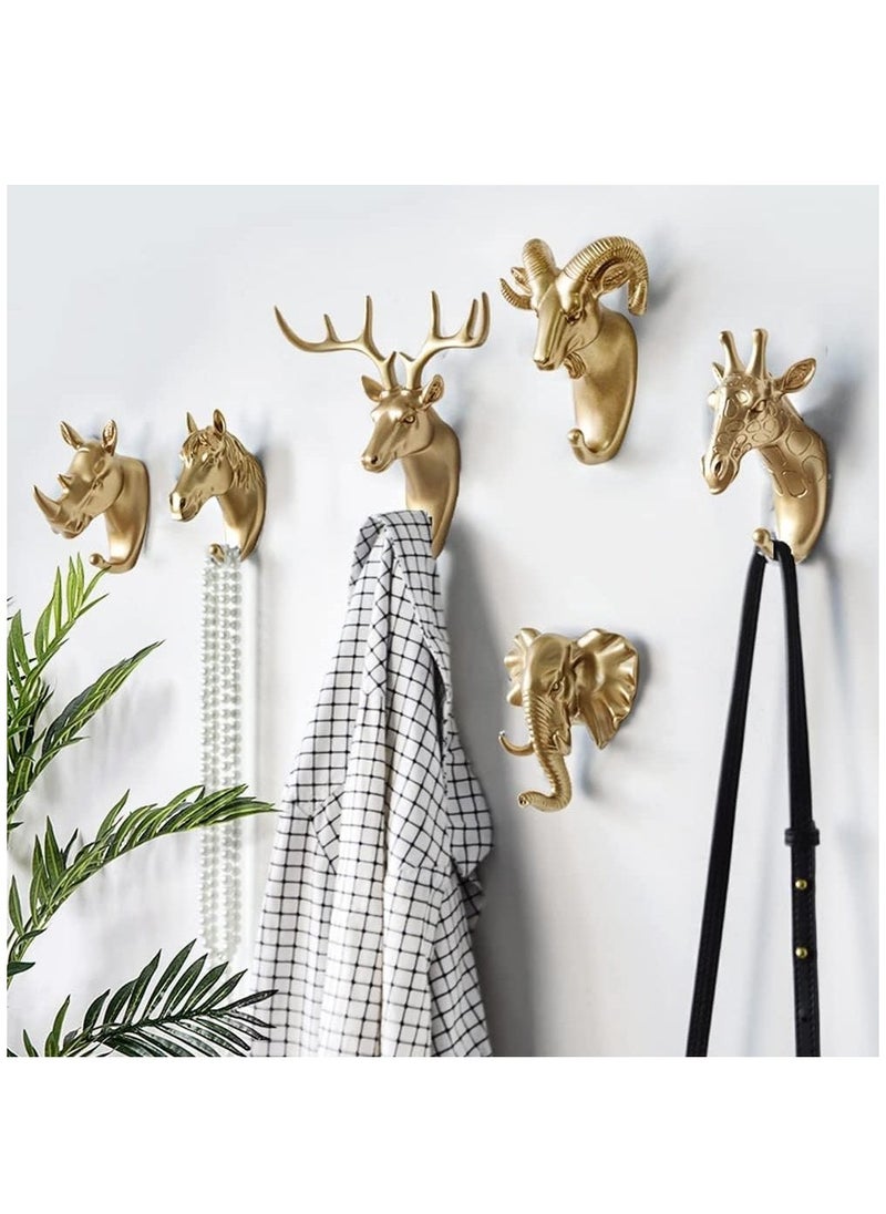 6 Pack Creative Antlers Coat Hooks Single Wall Hook Hooks Mounted for Coat Bag Towel Key Wall Hook Rack Hanging Coats Bathroom Entryway Decorative Gift