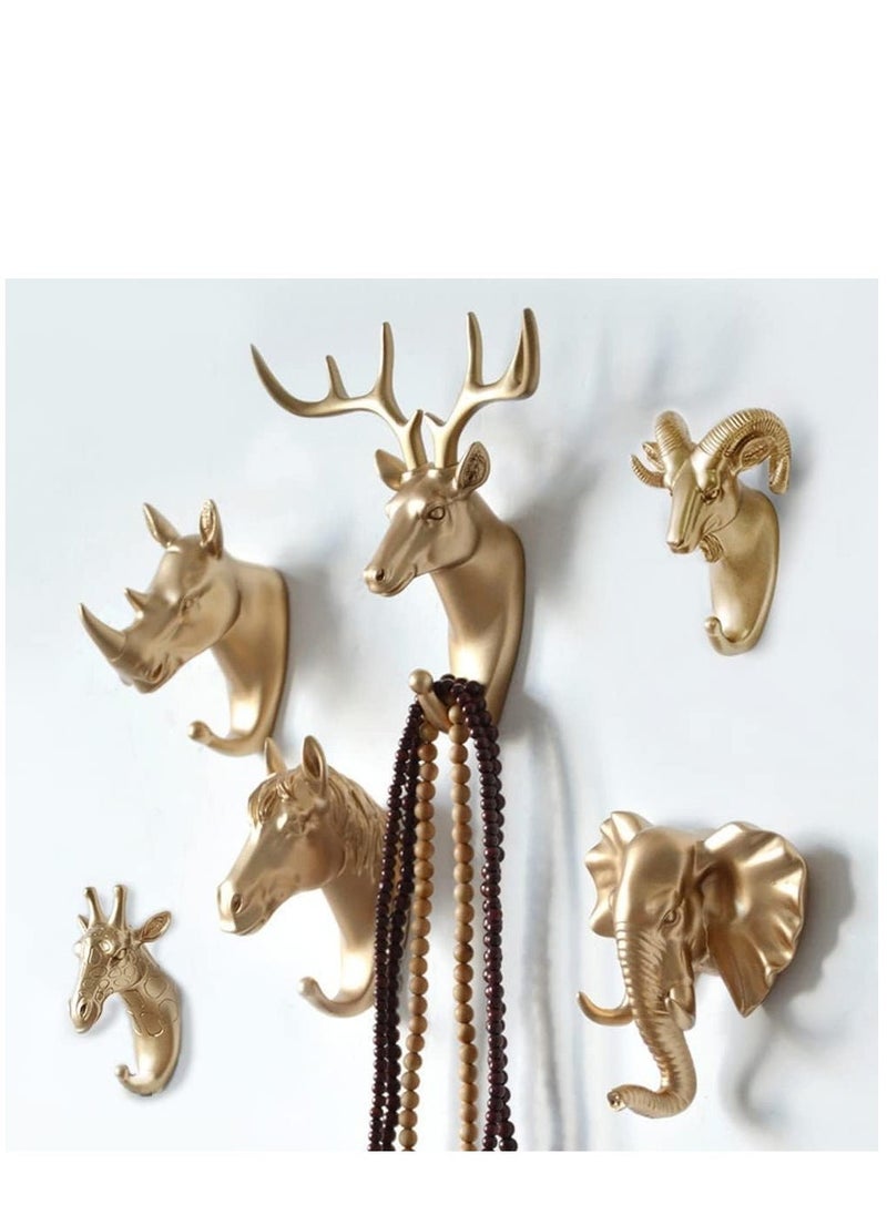 6 Pack Creative Antlers Coat Hooks Single Wall Hook Hooks Mounted for Coat Bag Towel Key Wall Hook Rack Hanging Coats Bathroom Entryway Decorative Gift