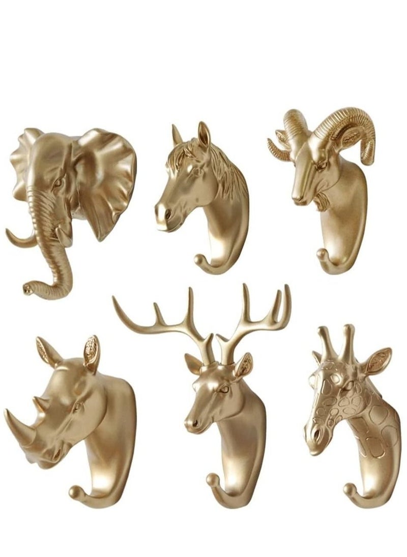 6 Pack Creative Antlers Coat Hooks Single Wall Hook Hooks Mounted for Coat Bag Towel Key Wall Hook Rack Hanging Coats Bathroom Entryway Decorative Gift