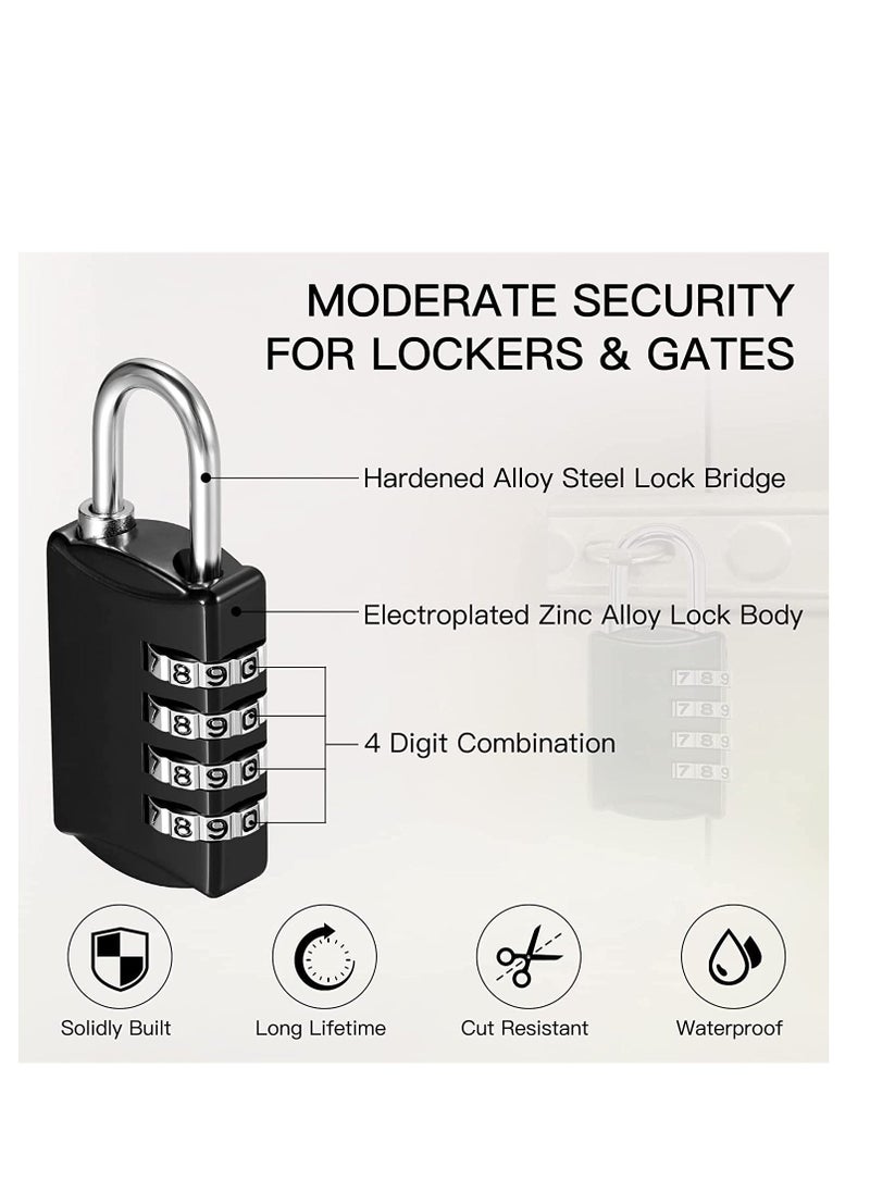 Combination Lock, Travel Bag Lock, 7 Pack, 3 Digit Combination Padlock for Traveling Toolbox School Gym Door Locker Suitcases Employee Hasp Storage