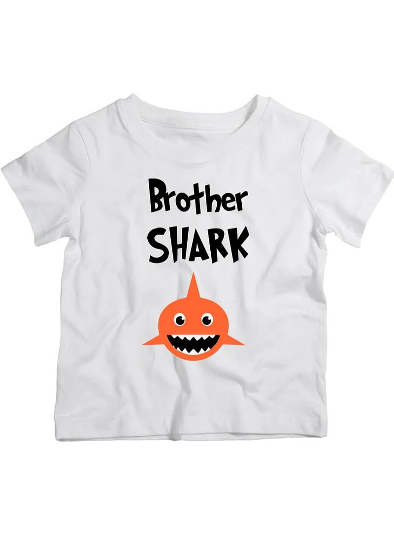 Twinkle Hands Brother Shark T-Shirt - White