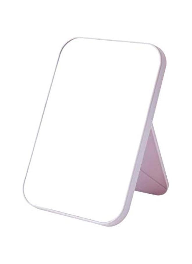 HD Makeup Mirror Desktop Simple Dressing Mirror Square Princess Mirror Simple Folding Makeup Mirror 1PCS (Light Pink)