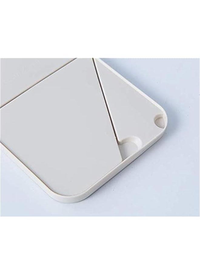 HD Makeup Mirror Desktop Simple Dressing Mirror Square Princess Mirror Simple Folding Makeup Mirror 1PCS (Light Blue)