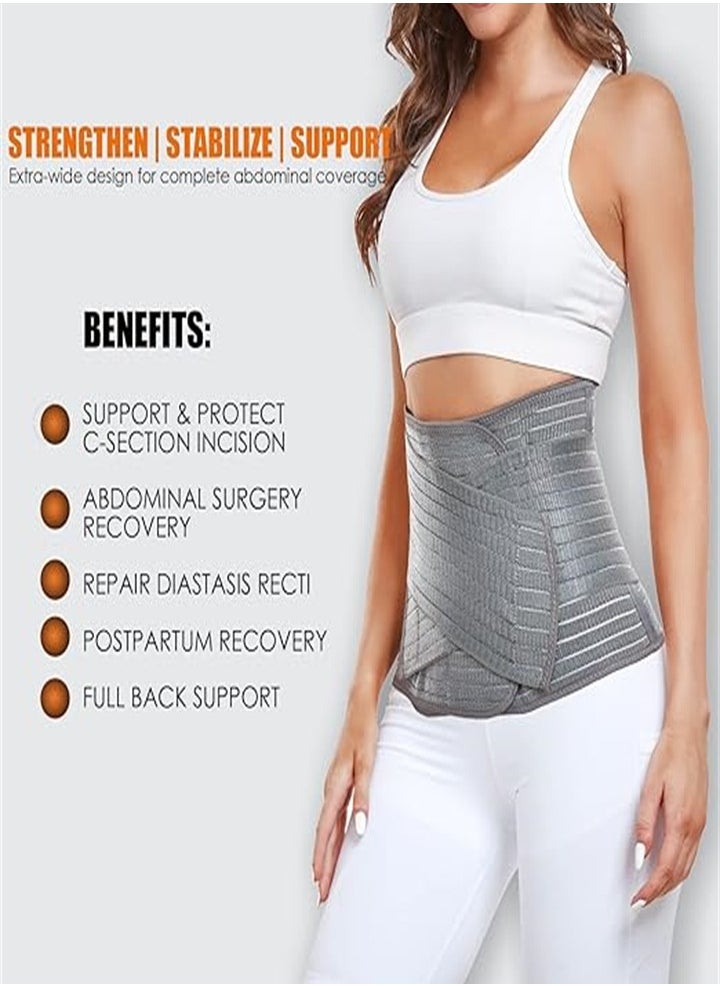 Postnatal Belly Band, Lumbar/Pelvic Support Belt for Stomach Recovery and Back Pain Relief (Bamboo Charcoal Fibre Polyester) (Extra Large)