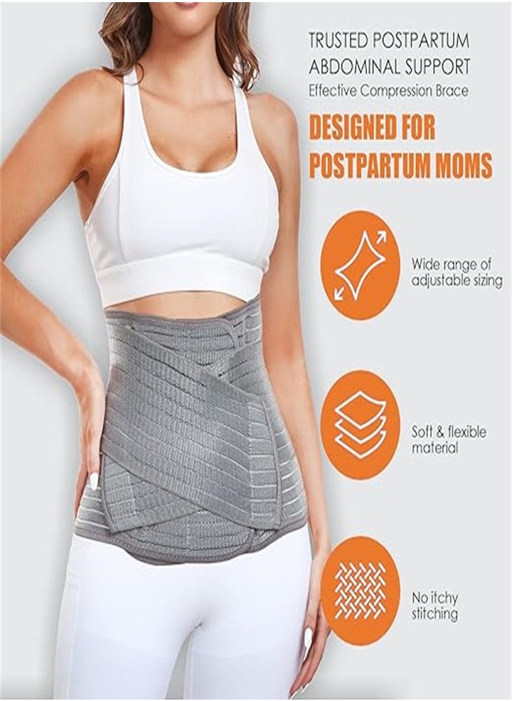 Postnatal Belly Band, Lumbar/Pelvic Support Belt for Stomach Recovery and Back Pain Relief (Bamboo Charcoal Fibre Polyester) (Extra Large)