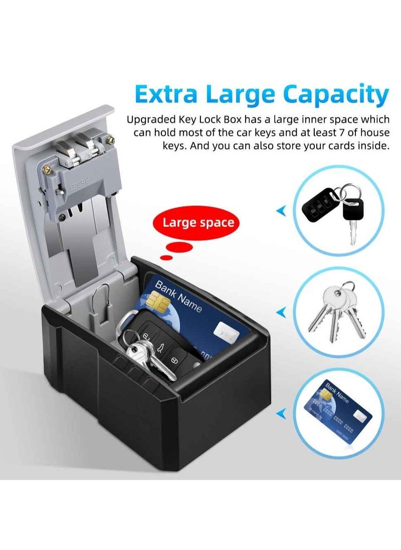 Key Safe Box, 4 Digit Combination Key Box, Wall Mounted Large Capacity Key Security Box, Waterproof Anti Theft Key Storage Box With Resettable Code, (1pc, Super Large Size)