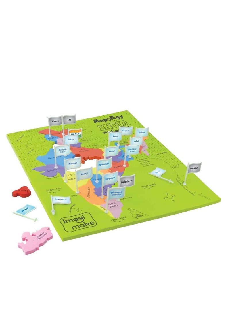 Imagimake: Mapology India With State Capitals –Learn Indian States Along With Capital- Fun Jigsaw Puzzle – Educational Toy For Kids Above 5 Years