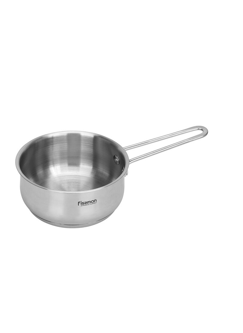 Saucepan 900mL with Glass Lid, Stainless Steel 18/10 INOX304 Saucepan Gulliver Series, Induction Bottom Suitable for all Types of Stoves, Long Stay-Cool Ergonomic Handle