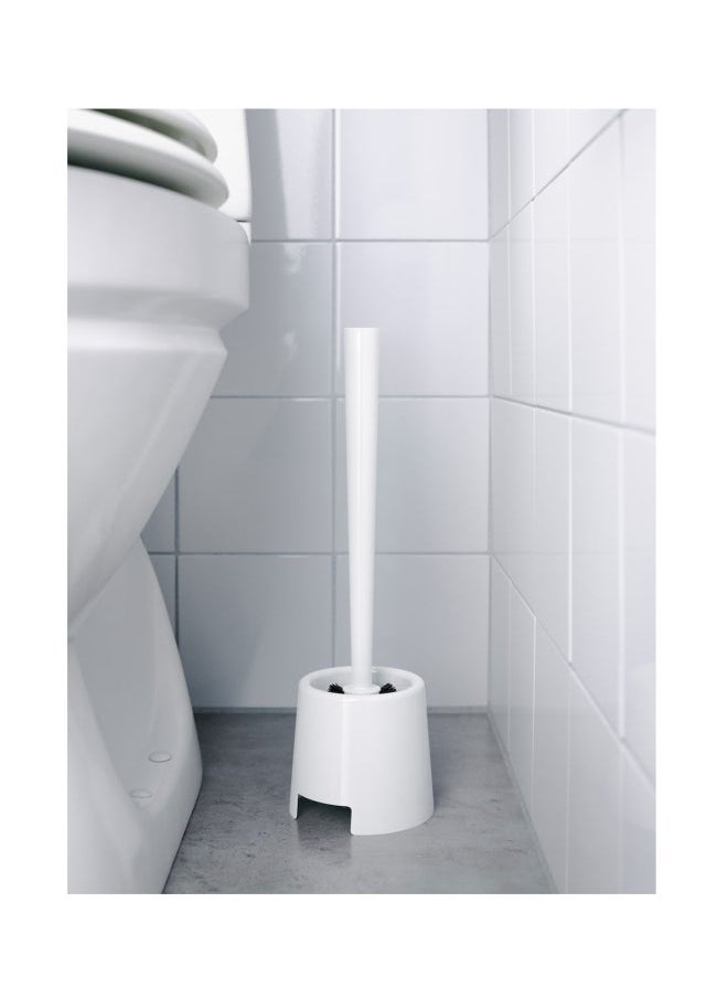 Toilet Bowl Brush Cleaner With Holder White Polypropylene White 36.5cm