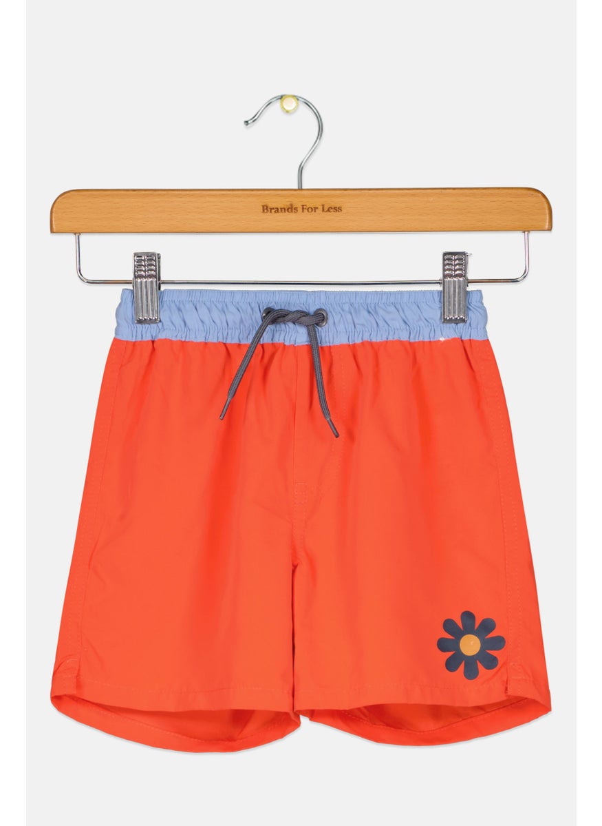 Kids Boy Drawstring Swim Short, Red