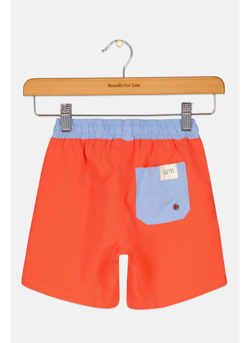 Kids Boy Drawstring Swim Short, Red