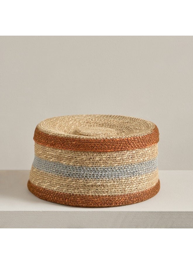 Noir Sea Grass Basket with Lid 27 x 27 x 18 cm