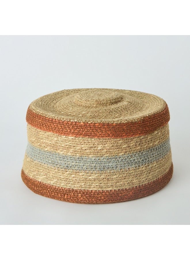 Noir Sea Grass Basket with Lid 27 x 27 x 18 cm