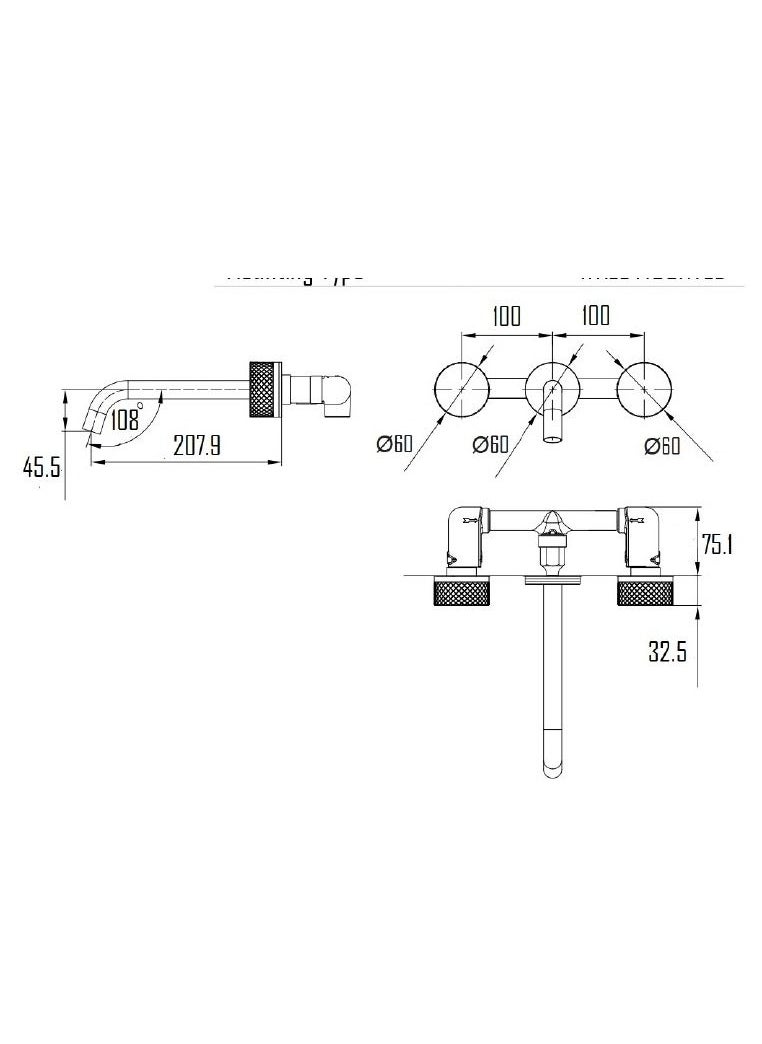 Kalmar 3 Holes Concealed Basin Mixer