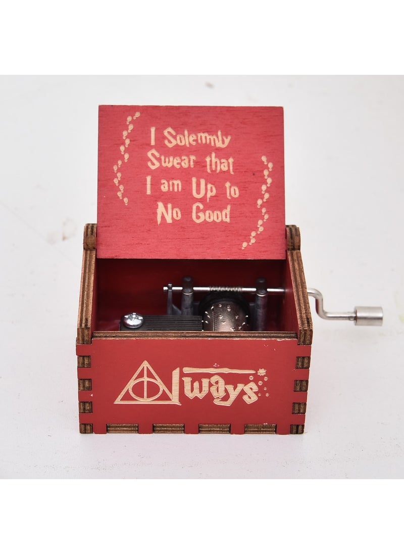 Harry Potter Hand-cranked Music Box Wholesale Stall Crafts Ornaments Gift Wooden Carved Painted Music Box Red Harry Potter