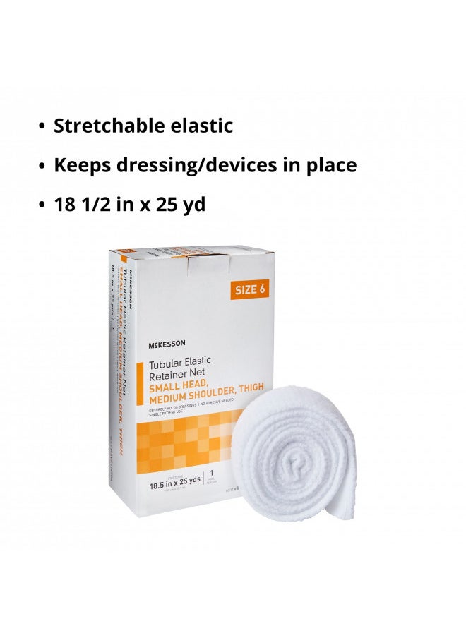 McKesson Tubular Elastic Retainer Net Dressing, Non-Sterile, Small Head, Medium Shoulder, Thigh, Size 6, 18 1/2 in x 25 yd, 1 Count, 1 Pack