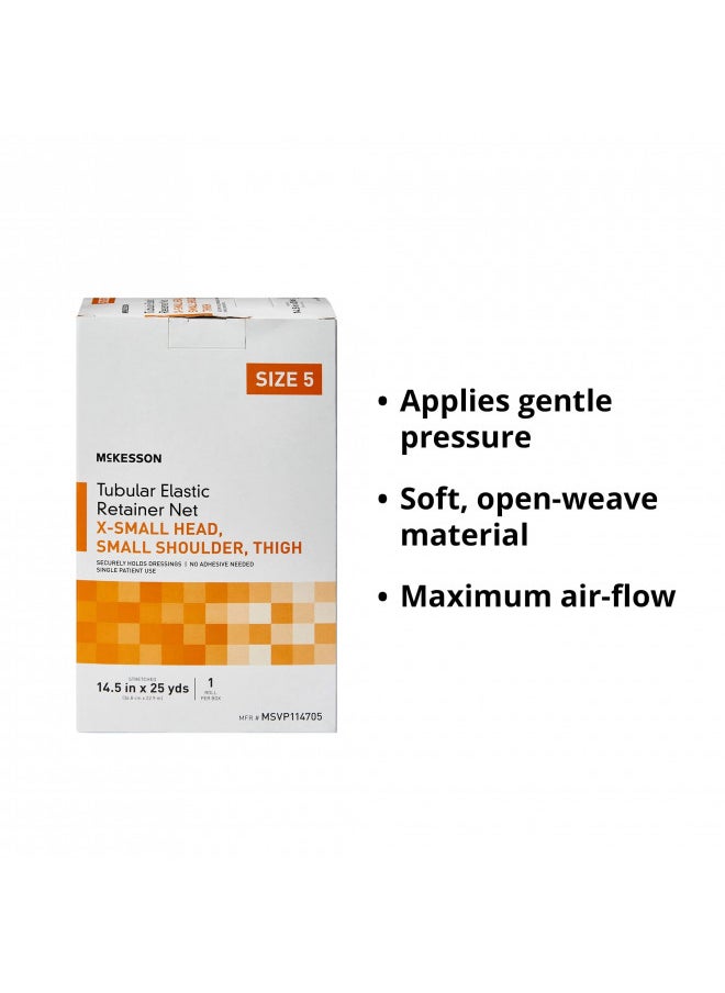 McKesson Tubular Elastic Retainer Net Dressing, Non-Sterile, Small Head, Medium Shoulder, Thigh, Size 6, 18 1/2 in x 25 yd, 1 Count, 1 Pack