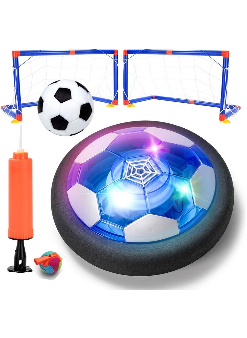 Floating Football with LED Lights Air Power Football Foam Bumpers Indoor and Outdoor Hover Ball Gift Boy Girls Indoor Outdoor Kids Air Soccer Disk Game