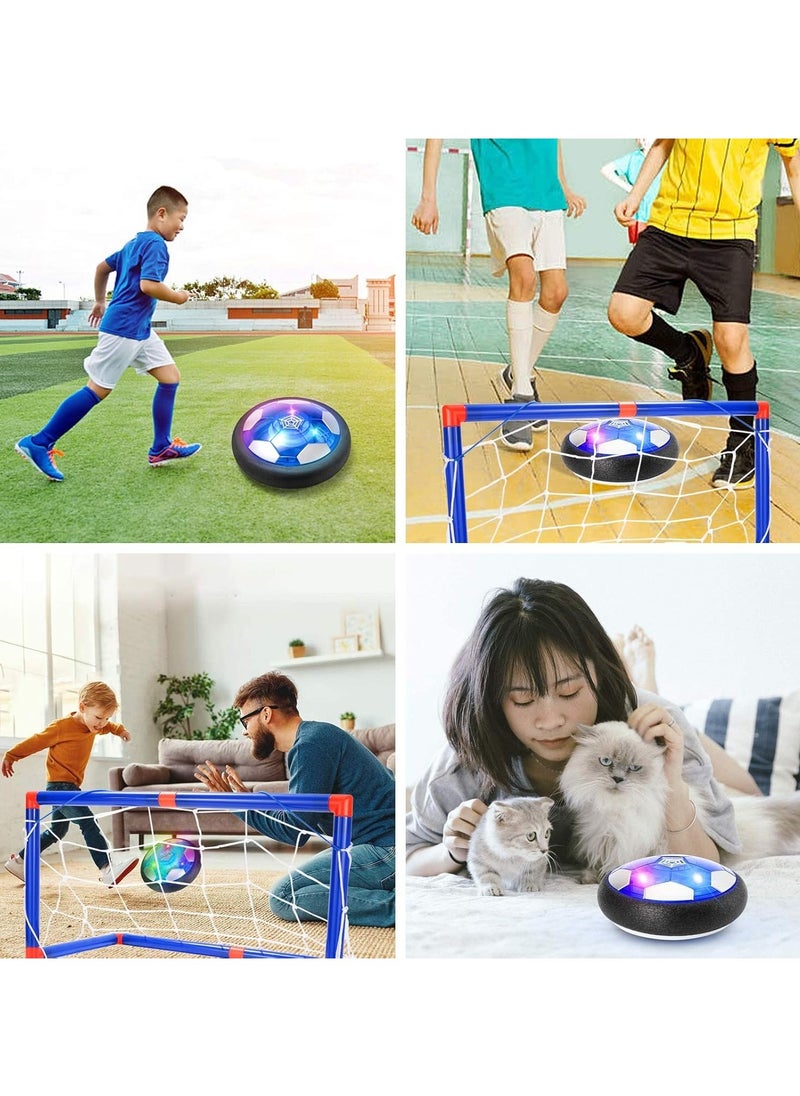 Floating Football with LED Lights Air Power Football Foam Bumpers Indoor and Outdoor Hover Ball Gift Boy Girls Indoor Outdoor Kids Air Soccer Disk Game