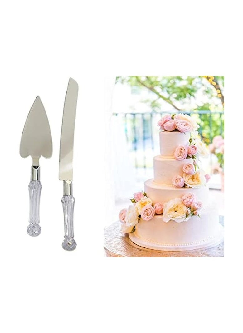 Cake Knife & Serving Set - Stainless Steel Cake and Pie Cutter Server Knife and Spatula Set of 2 Cake Cutting Set