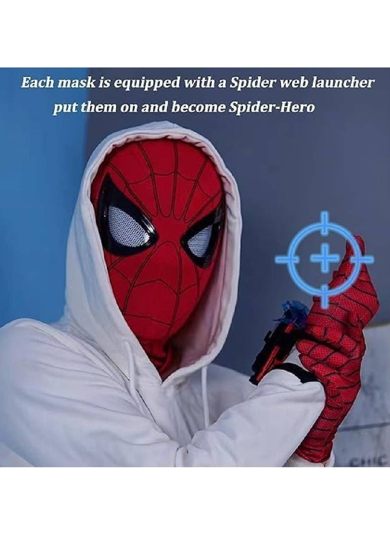 Spider-Man Mask with Movable Eyes - Fully Automatic Remote-Controlled Blinking & Luminous Cosplay Mask for Teens and Adults - Adjustable Super Hero Helmet with USB Charging