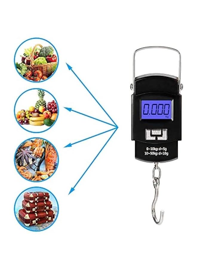 Portable Luggage Scale 50kg/110lb Electronic Digital Suitcase Weight Scale Travel Bag Hanging Weighing Scale