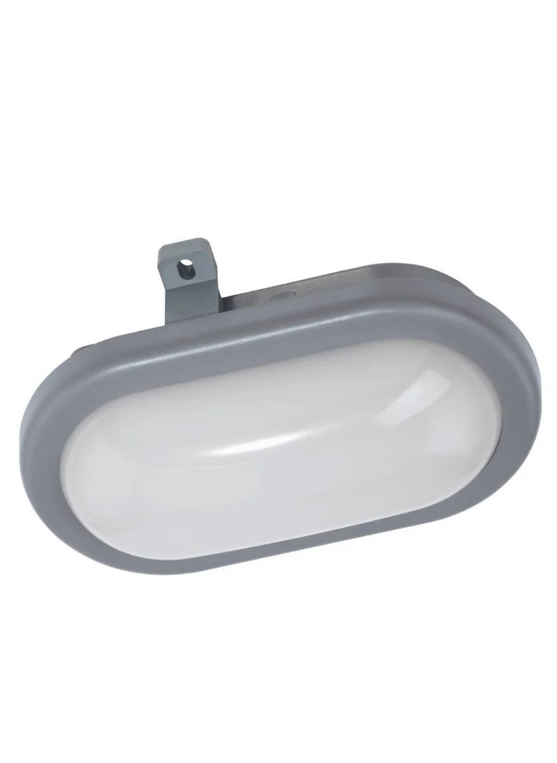 Pescolla Outdoor Ceiling-Wall Luminaire, LED 5.5W, IP65, Gray Plastic, White Plastic Cover, Bulb Included