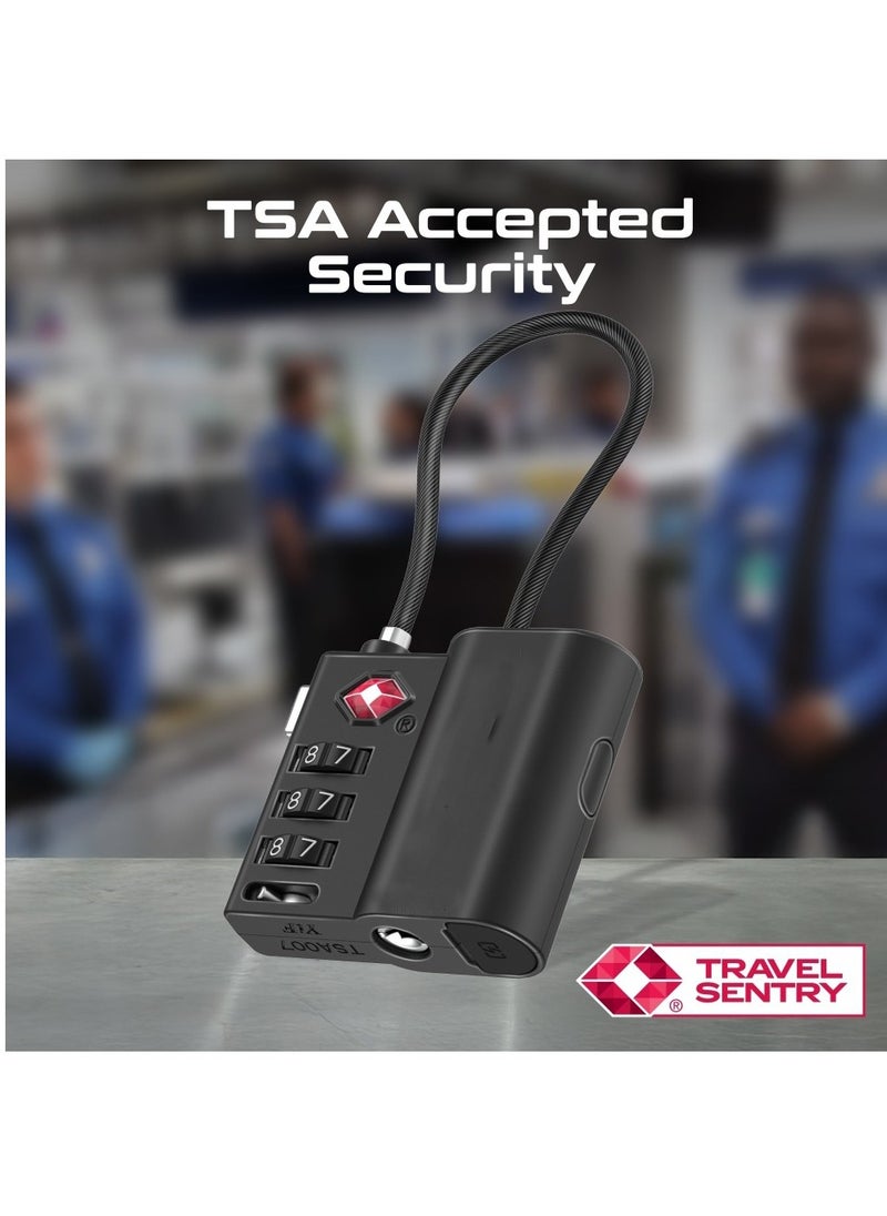 TSA Luggage Lock with Smart Precision Tracking Tag, works with Find My App