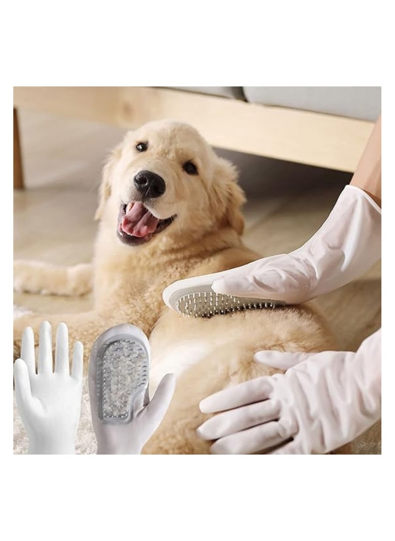 Magic Silicone Dishwashing Scrubber, Reusable Silicone Gloves with Wash Scrubber, Reusable Rubber Gloves, Household & Kitchen Tool for Dishwasher, Bathroom, Car wash & More