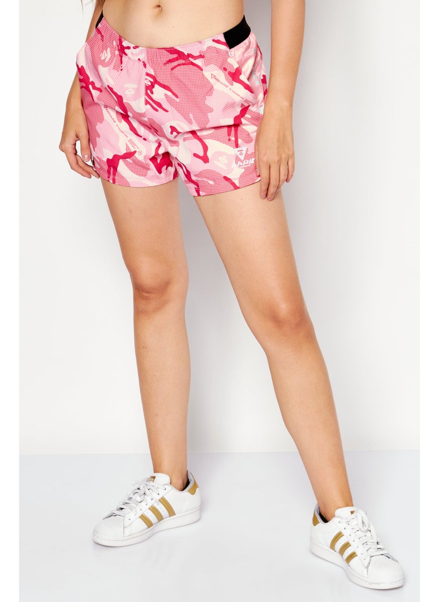 Women Brand Logo Basic Short, Pink