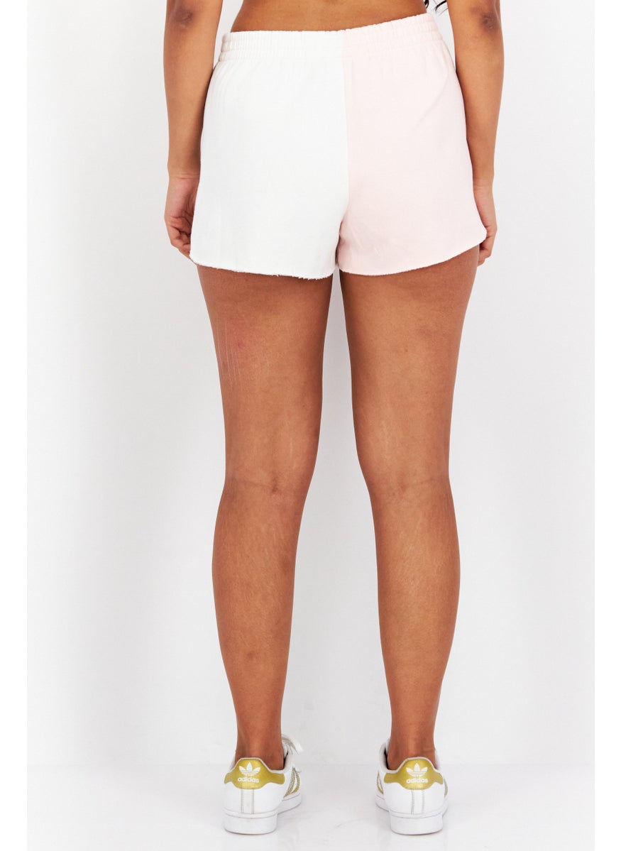 Women Regular Fit Two-Toned Shorts, Pink/White