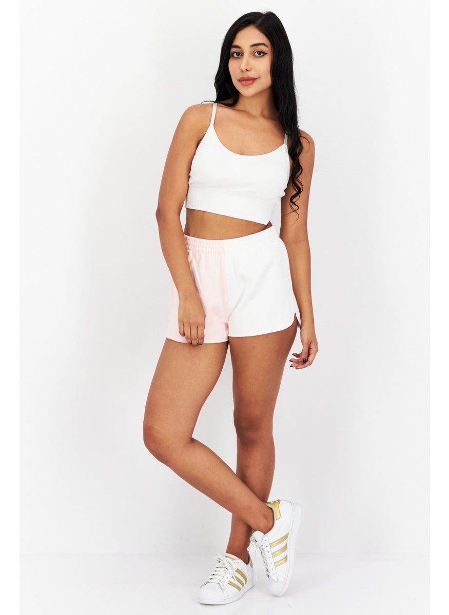 Women Regular Fit Two-Toned Shorts, Pink/White