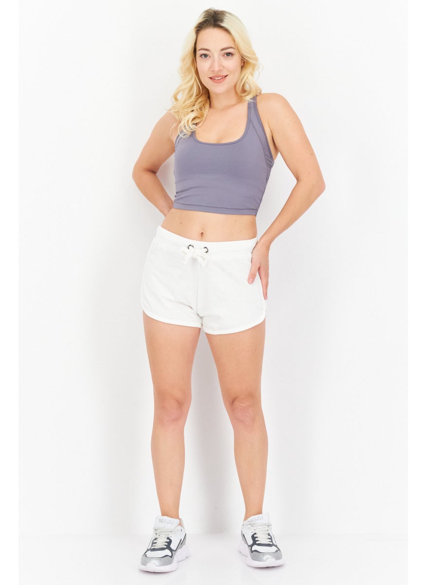 Women Plain Basic Short, White