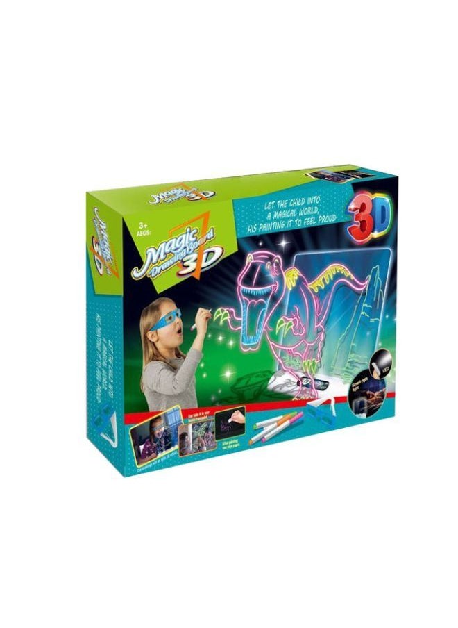 Kids 3D Drawing Board with Light Up Glow Draw Sketch Pad for Art Write Learning Educational Toys