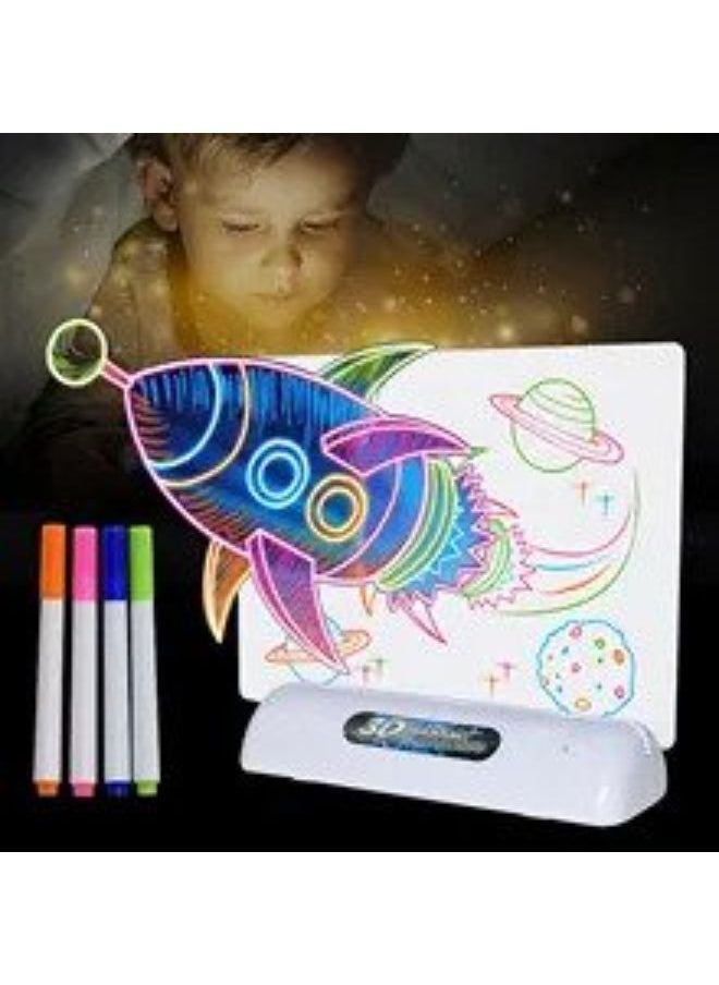 Kids 3D Drawing Board with Light Up Glow Draw Sketch Pad for Art Write Learning Educational Toys