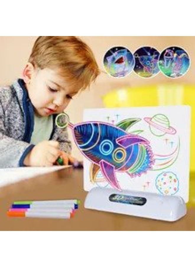 Kids 3D Drawing Board with Light Up Glow Draw Sketch Pad for Art Write Learning Educational Toys