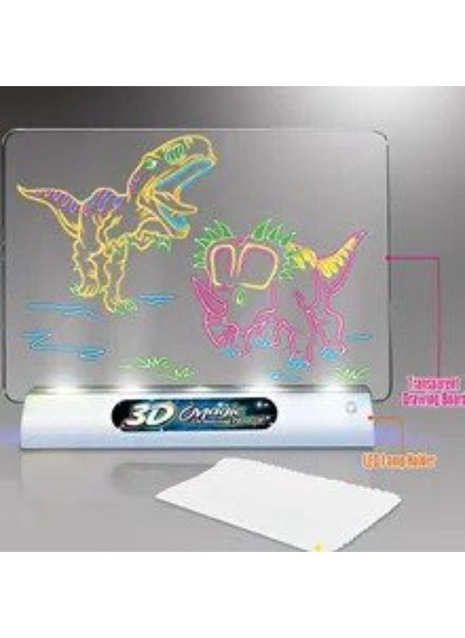 Kids 3D Drawing Board with Light Up Glow Draw Sketch Pad for Art Write Learning Educational Toys