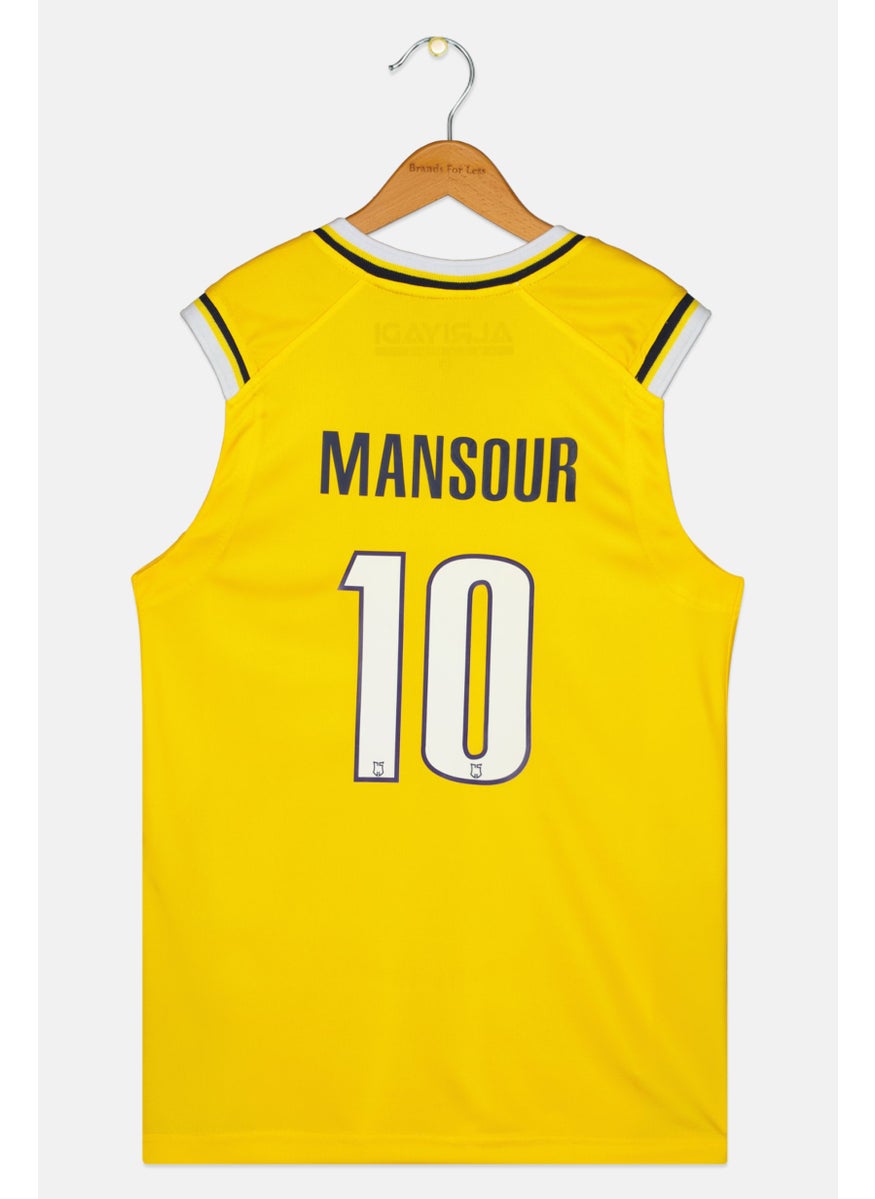 Kids Boy MANSOUR 10 Sleeveless FIBA Jersey, Yellow